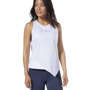 Reebok Studio Graphic Muskelshirt Damen - Weiß - DE 542-RHJ